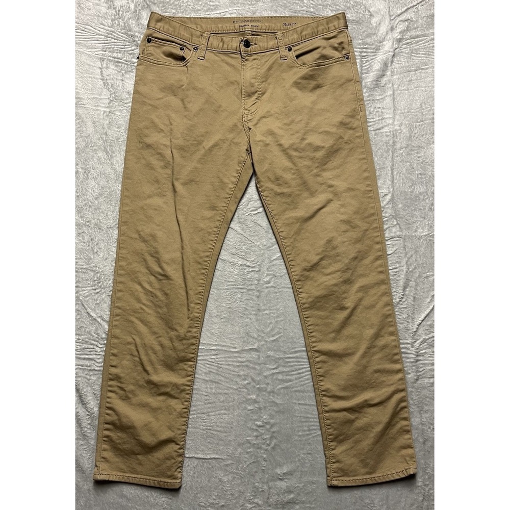 Banana Republic Travel Jeans Mens 32x29* Slim Fit Tan Straight Cotton Stretch‎